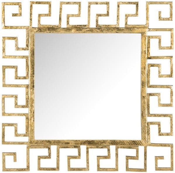 Calliope Greek Key Mirror - Gold - Wichita Home Outlet