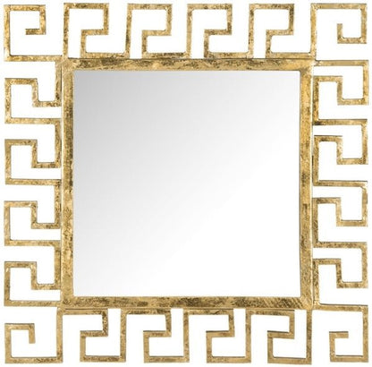 Calliope Greek Key Mirror - Gold - Wichita Home Outlet