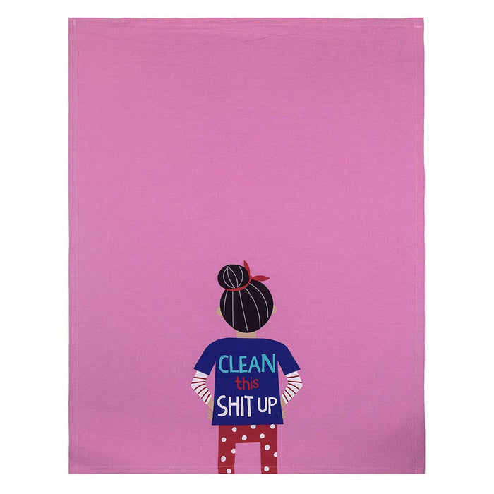 Clean This Shit Up Tea Towel - Closeout | Funatic - Wichita Home Outlet