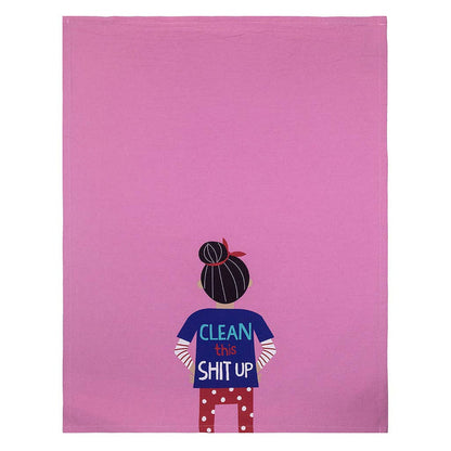 Clean This Shit Up Tea Towel - Closeout | Funatic - Wichita Home Outlet