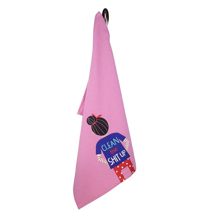 Clean This Shit Up Tea Towel - Closeout | Funatic - Wichita Home Outlet