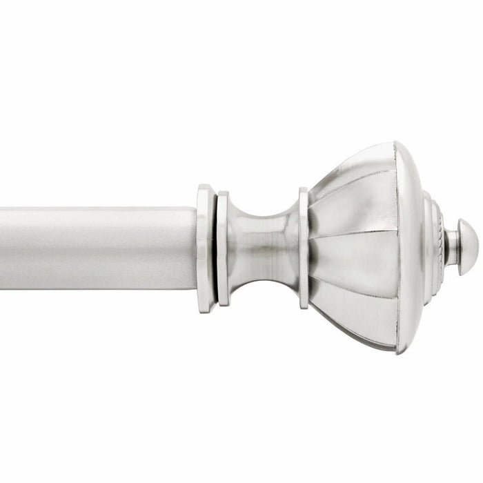 Coronation 1" Adjustable Curtain Rod - Nickel, 36" - 72" - Wichita Home Outlet