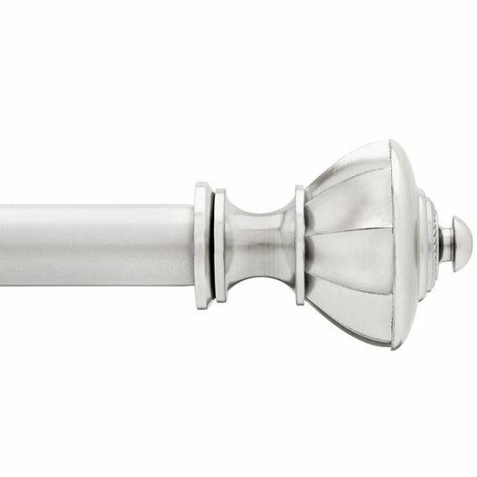 Coronation 1" Adjustable Curtain Rod - Nickel, 36" - 72" - Wichita Home Outlet