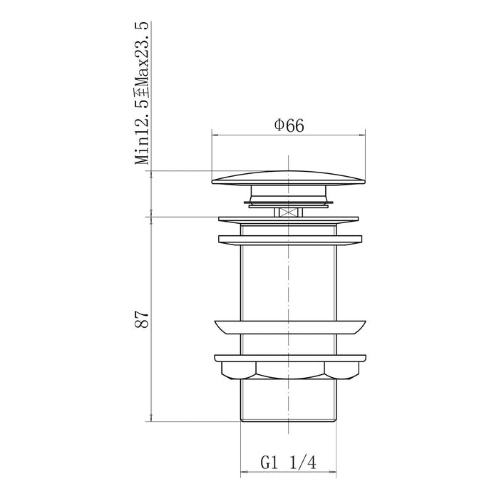 Eliseo Ricci Press Top Unslotted Basin Waste