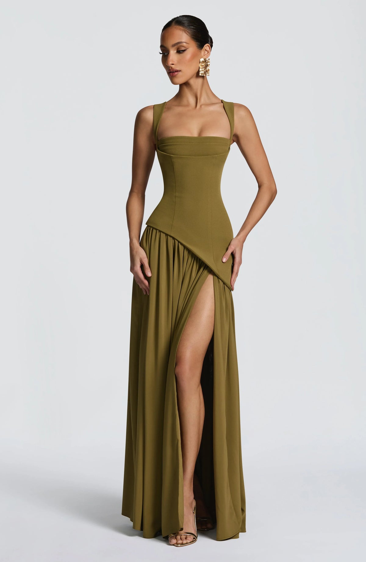 Tullulah Maxi Dress - Deep Olive