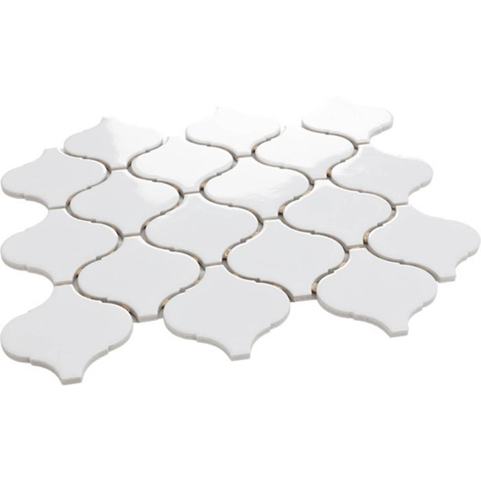 Flame White Gloss 28 x 24.6cm Mosaic Sheet