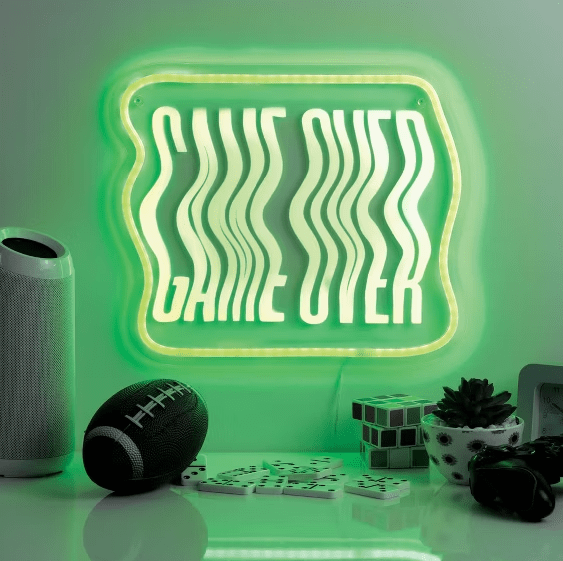 GAME OVER Neon Wall Sign - Wichita Home Outlet