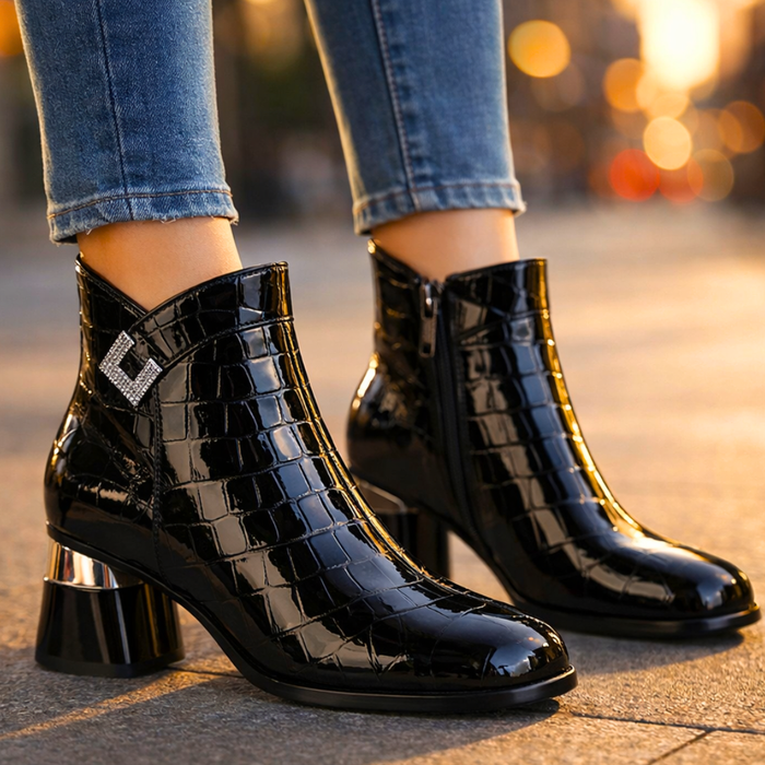 Gwyneth Lane Gator Ankle Boots