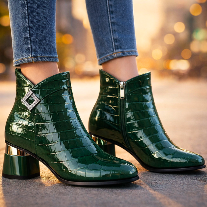 Gwyneth Lane Gator Ankle Boots