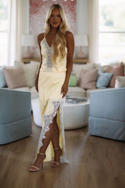 Caught Up To You Maxi Skirt - Yellow