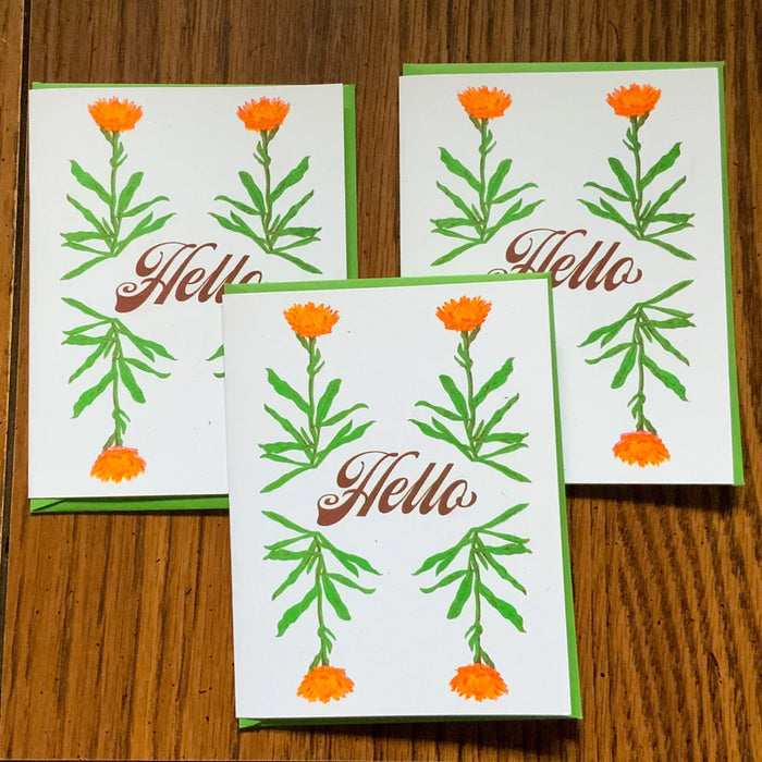 Hello Riso printed card
