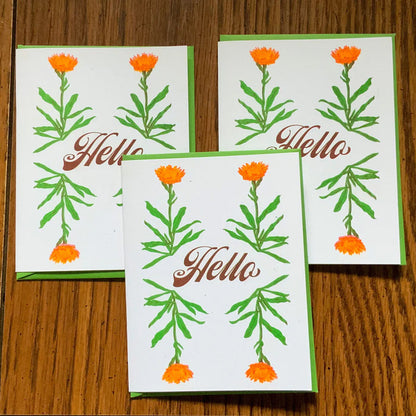 Hello Riso printed card