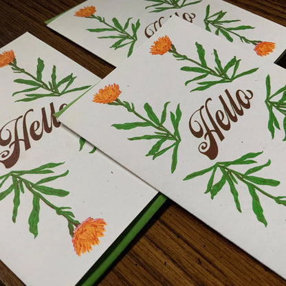 Hello Riso printed card