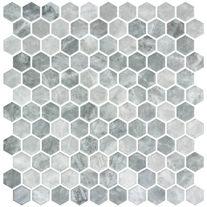 Hex Silver Matte Non Slip 30.1 x 29.0cm Mosaic Sheet
