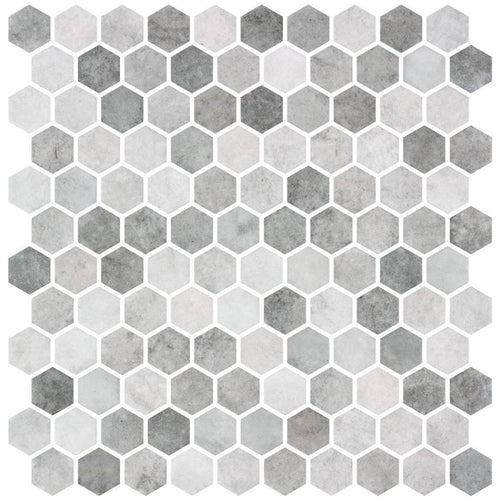 Hex Zement Grey Non Slip 30.1 x 29.0cm Mosaic Sheet