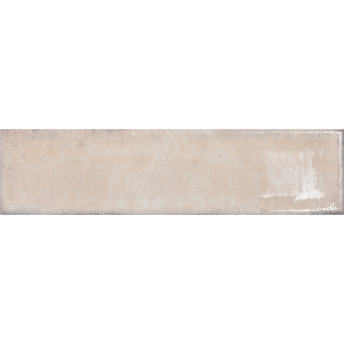 Iris Beige Cream 7.5 x 30cm Gloss White Body Wall Tile - 0.59sqm perbox