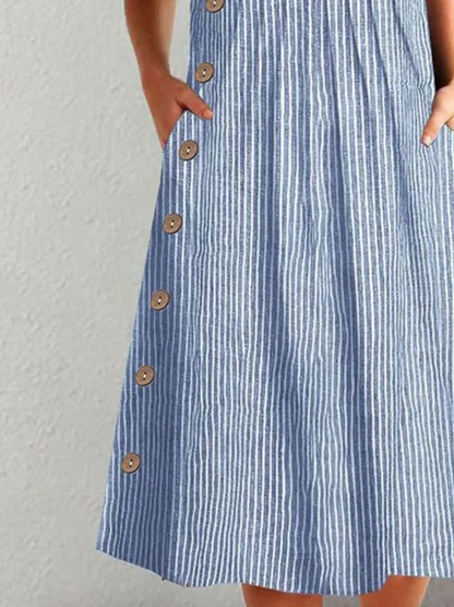 Jean - Striped Button Dress