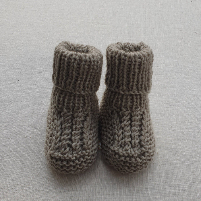 Knitted by Nana Cuffed Booties Koala