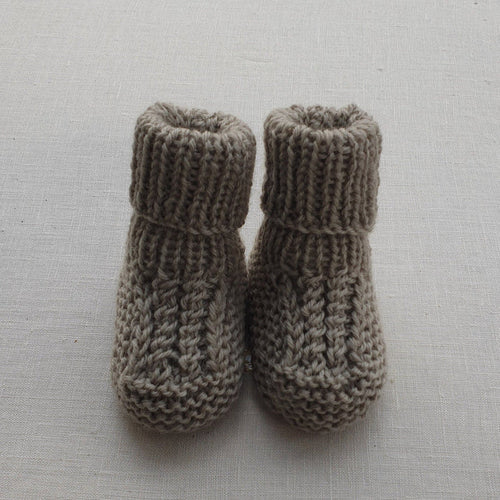 Knitted by Nana Cuffed Booties Koala