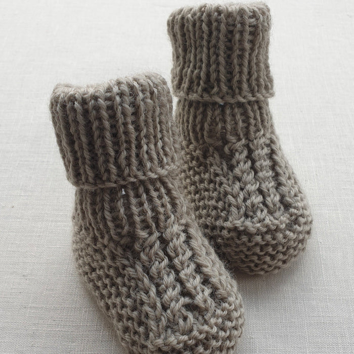 Knitted by Nana Cuffed Booties Koala