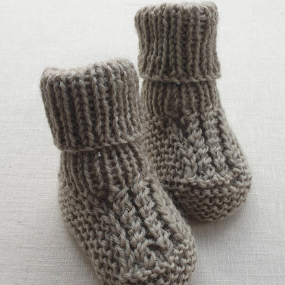 Knitted by Nana Cuffed Booties Koala
