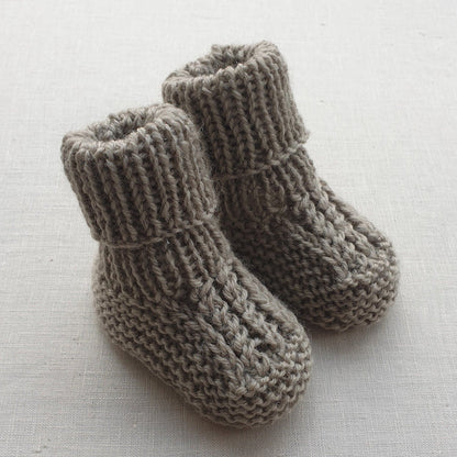 Knitted by Nana Cuffed Booties Koala