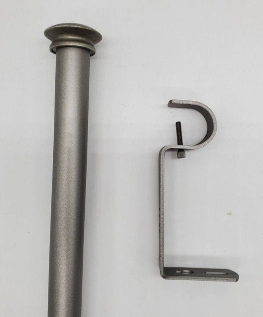 Legacy 1" Single Curtain Drapery Rod - Pewter - Wichita Home Outlet