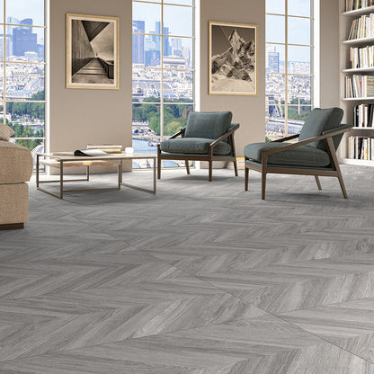 Loire Pearl Chevron 60 x 120cm Rectified Matt Porcelain Tile - 1.44sqm perbox