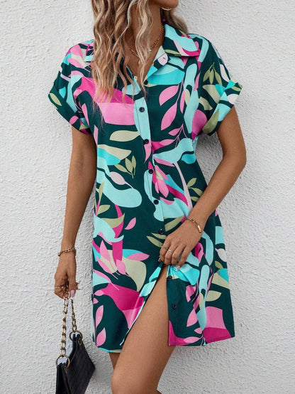 Maya - Printed Button Down Dress