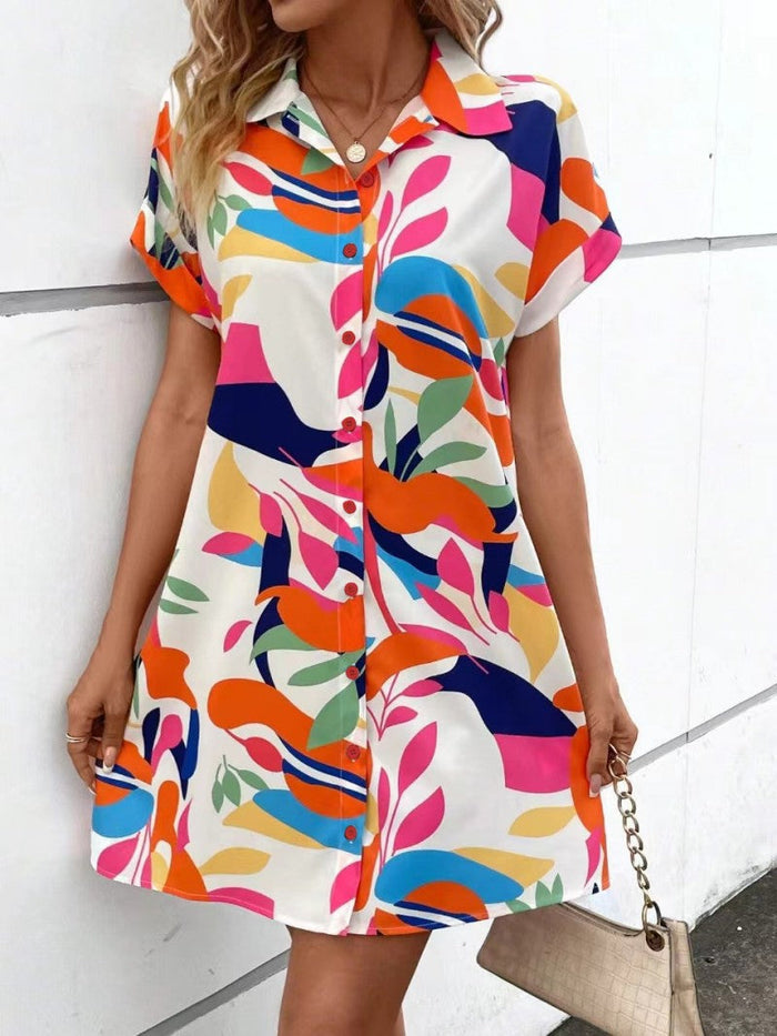 Maya - Printed Button Down Dress