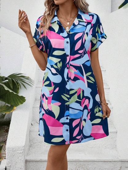 Maya - Printed Button Down Dress
