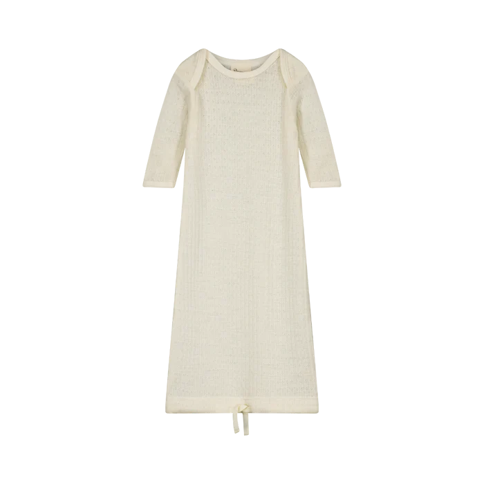 Nature Baby Merino Essentials Pointelle Gown - Natural