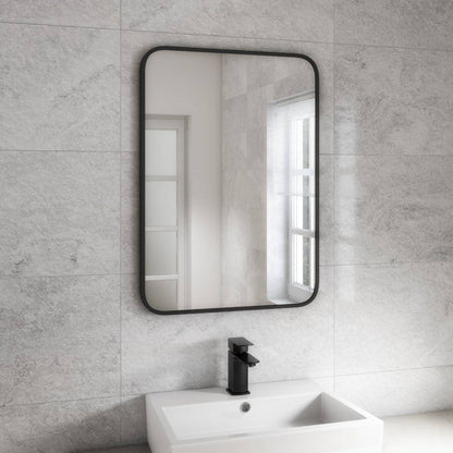 Noir 700mm x 500mm Plain Black Frame Mirror