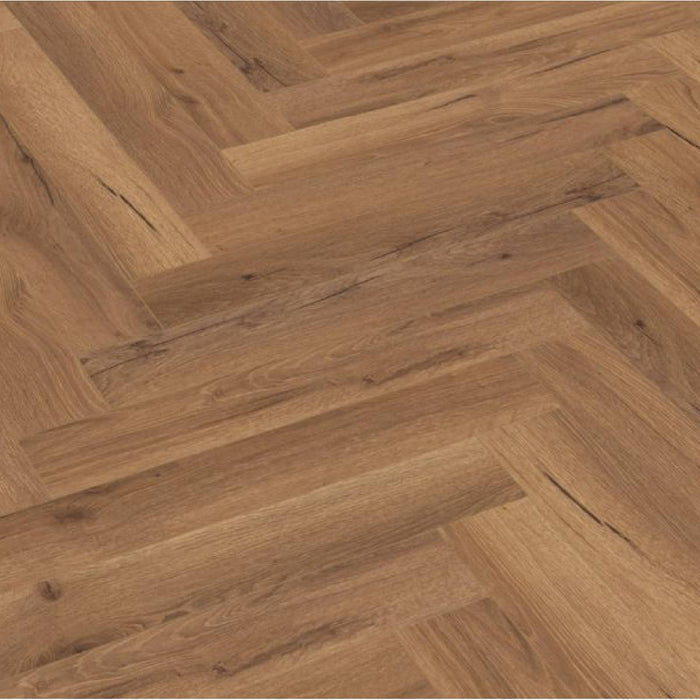Oak Robust Fumed Herringbone 12mm Laminate Wooden Flooring - 1.92sqm per pack