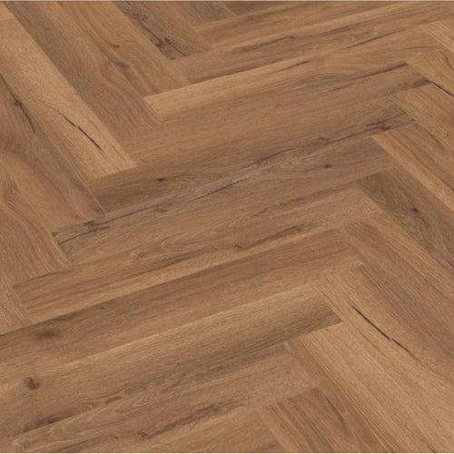 Oak Robust Fumed Herringbone 12mm Laminate Wooden Flooring - 1.92sqm per pack