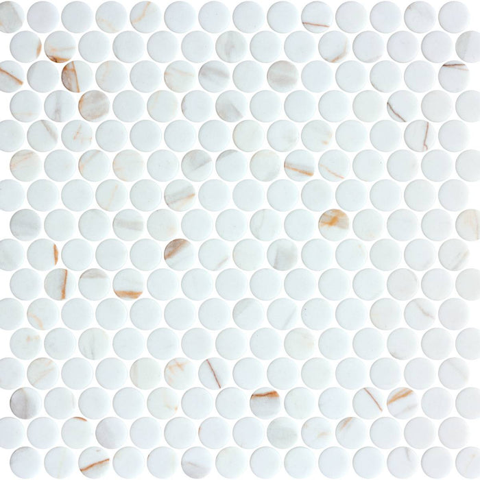 Penny Calacatta Gold Matte Non Slip 28.6 x 28.6cm Mosaic Sheet