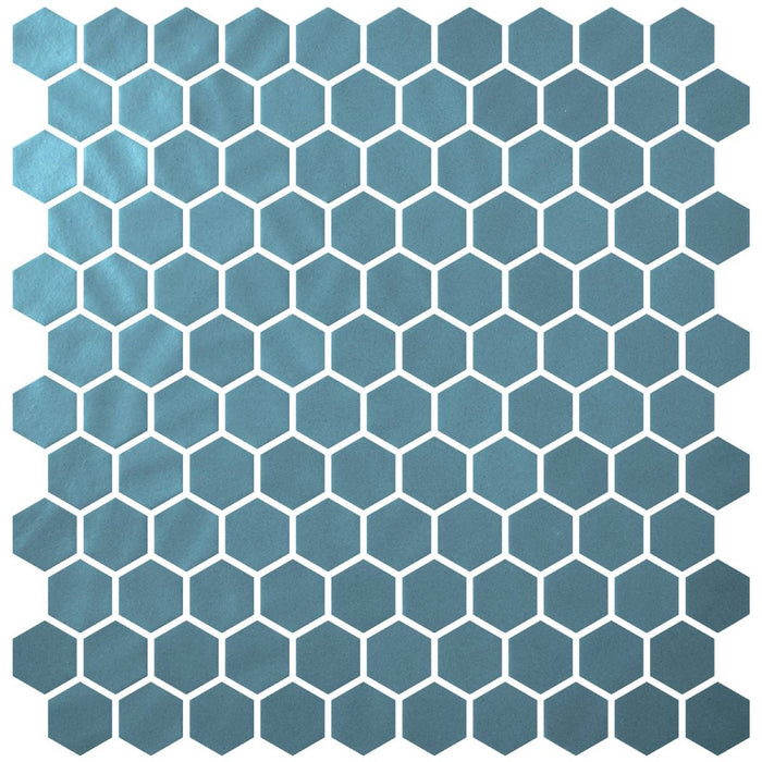 Penny Natureglass Turquoise Matte Non Slip 28.6 x 28.6cm Mosaic Sheet
