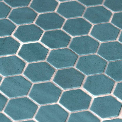Penny Natureglass Turquoise Matte Non Slip 28.6 x 28.6cm Mosaic Sheet