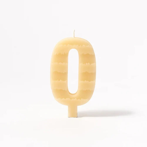 Queen B Number 0 Beeswax Birthday Candle
