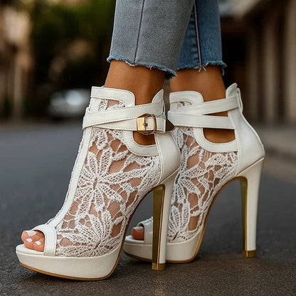 RACHEL LACE HEELS