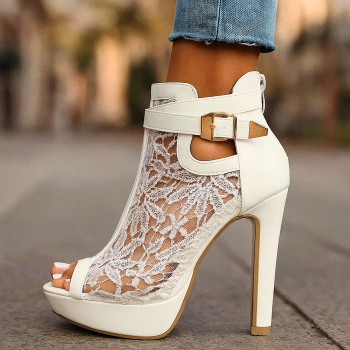 RACHEL LACE HEELS