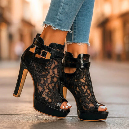 RACHEL LACE HEELS
