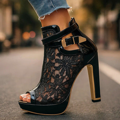 RACHEL LACE HEELS