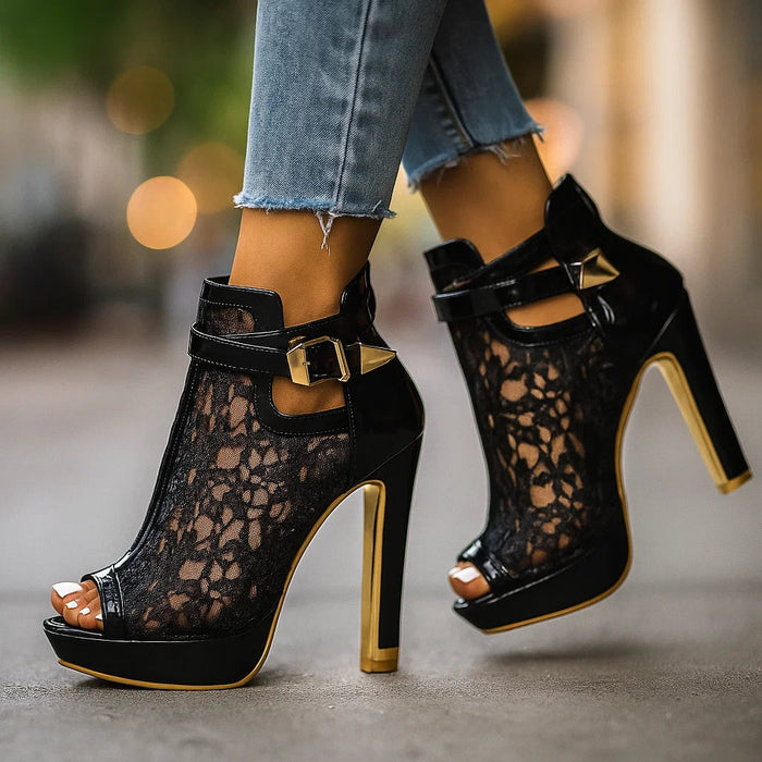 RACHEL LACE HEELS