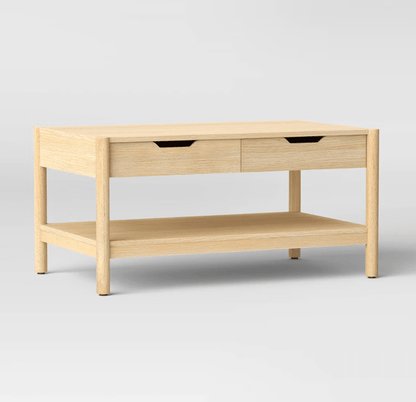 Scandi Coffee Tables Table With Drawers Natural - Wichita Home Outlet