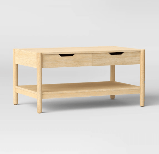 Scandi Coffee Tables Table With Drawers Natural - Wichita Home Outlet