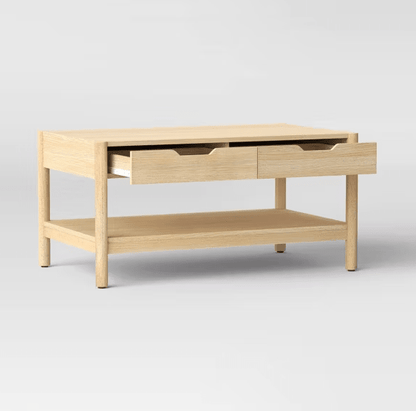 Scandi Coffee Tables Table With Drawers Natural - Wichita Home Outlet
