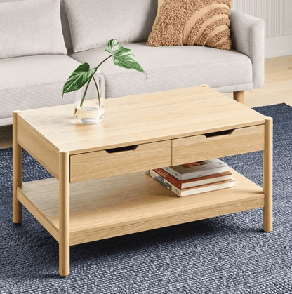 Scandi Coffee Tables Table With Drawers Natural - Wichita Home Outlet