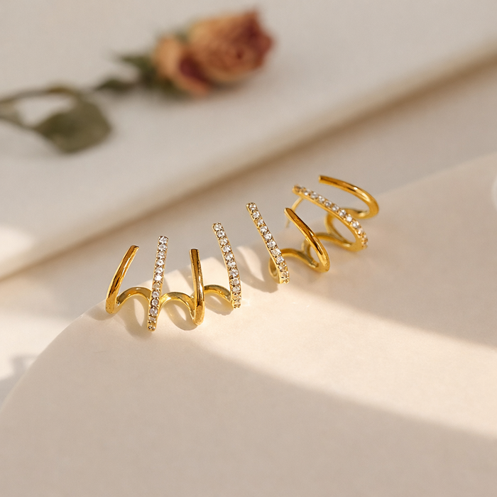 Shirley - Spiral Ear Cuff Earrings