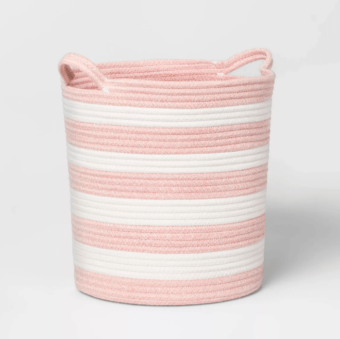 Striped Coiled Kids' Rope Basket - Wichita Home Outlet